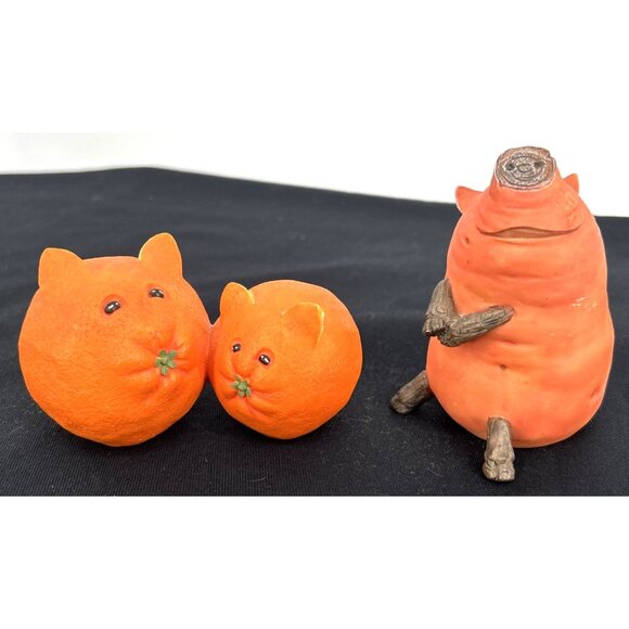 Enesco Home Grown Yam Sweet Potato Pig Orange Cat & Kitten Figurine Lot 2005 - Picture 1 of 9